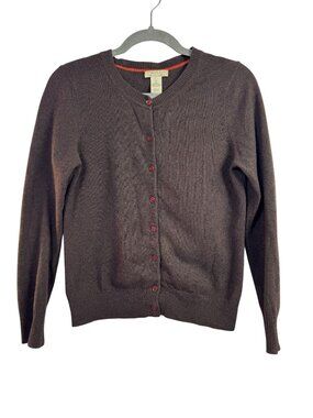 Tweeds 2 ply Chocolate Brown 100% Cashmere Button Front Cardigan Sweater Medium